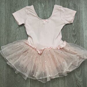Pink Ballet Dance Leotard Dancina Tulle Size 5 Short Sleeve